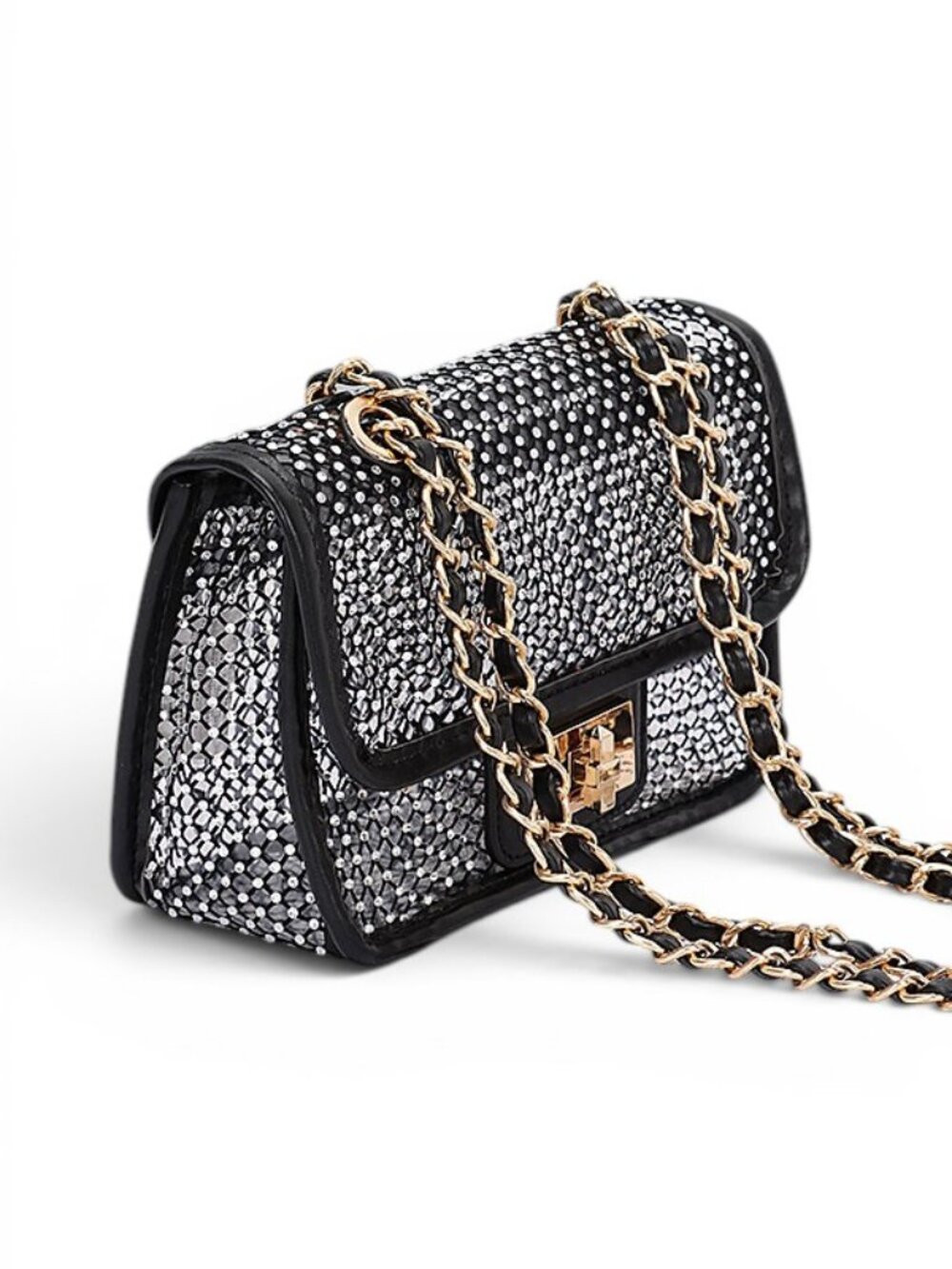 BNWT Brand New Transparent Rhinestone Mesh Convertible Crossbody Shoulder Bag